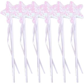 6pcs princess wand Glitter Fairy Star Wands Dress Up Wands for Girls Princess Costume Cosplay حفلة عيد ميلاد تفضل أزياء الهالوين