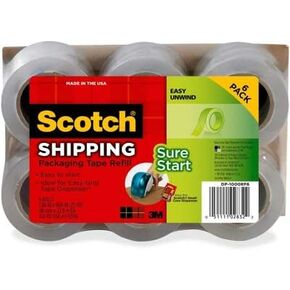 من المؤكد أن Scotch START START TOPER ، 1.88 "× 25 ياردة ، واضحة ، 6/حزمة (DP1000RF6)