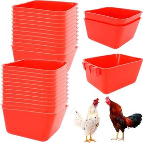 24 PCS CAGE CUPS DIRCHINGER CAGE CAGE PLASIC BUNNY CAGE CAGE CUPS BIRDS BIRDS Hanging Waterer Cage Cups Post Boyry for Pet Parrot Rooster Gamefool Purtry Pigeon Wire