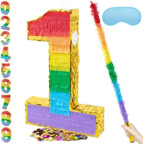 PCFING 20 بوصة رقم 3 Piñata قوس قزح مع 30 بوصة Piñata عصا عصا العصا عظمى الصب in Kuwait