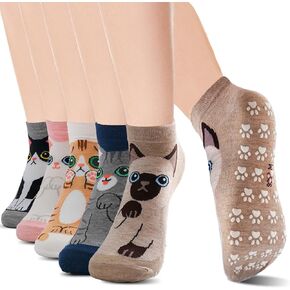 Pilates Socks with Grips for Women Cute Non Slip Sticky Socks for Yoga Barre Dance House and Hospital