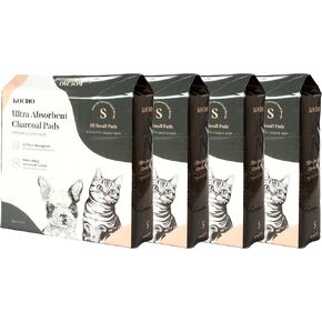 KOCHO Ultra Absorbent Charcoal Pads 6-Layered, Small 13.4" X 17.7" Odor-Eating Breeze Cat Litter Box Liner Training and Puppy Quick-Dry Pee Pads Pack of 88, Made in Japan
