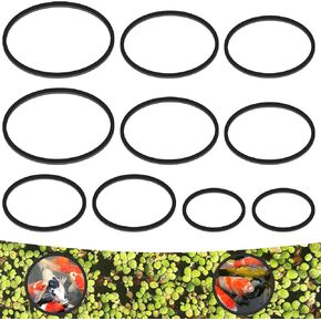 10 Pcs Fish Feeding Rings Set 5 Sizes Aquarium Round Feeder Ring for Fish Tank Aquarium Floating Plant Corral for Intercepts Floating Plants Black