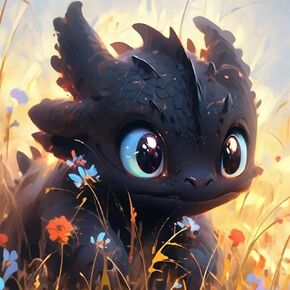 MOMDEDP Black Dragon Diamond Painting Kits for Adults, 5D Dragon and Flower Full Drill Diamond Art, DIY Small Dragons Diamond Art Kit Gem Art for Home Wall Decor 12 x 12 inch Animal