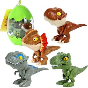 Dinosaurs Toy, 4Pcs Bite Finger Plastic Dinosaur Toys for Kids, Dinosaur Gifts for Birthday Christmas Party Favor, Easter Eggs Filler