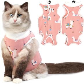 Cat Recovery Suit for Spay Abdominal Wounds, Breathable Cat Onesie for Cats After Surgery Female, Kitten Surgical Recovery Suit Female Cone of Shame Alternative for Cats Anti Licking