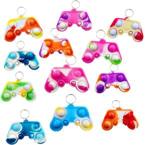 24 Packs Bulk Game controllers Mini pop Fidget Keychain,Boys and Girls Kids Birthday Party Favors Supplies Classroom Prize