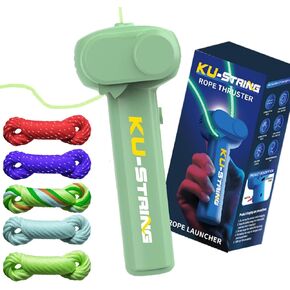 String Rope Launcher,5 Fluorescent Ropes Glow in The Dark,Zip String,USB-Rechargeable,Electric,Outdoor Toy Viral, Fidget Toy for Children and Adults (Dark Blue)