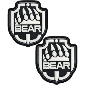 Heiorpai 2pcs توهج في الهروب المظلم من Tarkov Bear PVC Rubber Patch Decorative Hook Patch Patch Patch