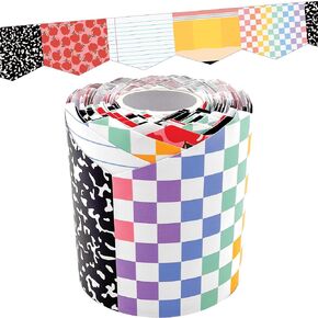 Teacher Created Resources Cool for School Die-Cut Rolled Border Trim - 50ft - Decorate Bulletin Boards, Walls, Desks, Windows, Doors, Lockers, Schools, Classrooms, Homeschool & Offices