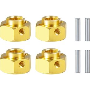 RC Hex Hub 12mm Brass Wheels محول تمديد محرك أقراص Hex 6mm مع دبابيس موازنة متوافقة مع SCX10 III AXI03007 AXI03004 CAPRA RC ROADLERS BROADERS (6MM)