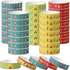 200 PCS ورق معصم الورق لسيرك الحدث الأساور الورقية المقاومة للماء معصم لسيرك كرنفال مواضيع لاصق الحفلات