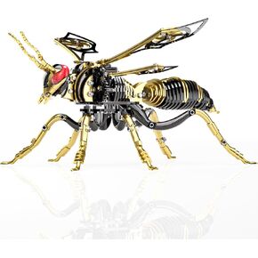 ألغاز ثلاثية الأبعاد للبالغين ، لعبة بانورامزو التجميع المعدنية Bumblebee مع الهندسة الميكانيكية الصلب ، الحرف اليدوية المتقدمة للإغاثة والمجموعة (السود-الذهب)