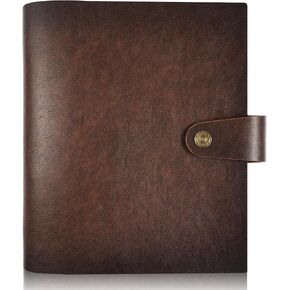 Genuine Leather Photo Album, 4x6 for 300 Photos, with Writing Space of 40 Writing Paper, Binder Pocket, Travel Family Wedding Kids Graduation Baby Picture Album Scrapbook, Coffee Brown