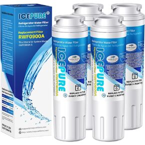 ICEPURE UKF8001 Refrigerator Water Filter Replacement for EveryDrop EDR4RXD1, Whirlpool Filter 4, Maytag UKF8001AXX-200, UKF8001P, 4396395, 469006, Puriclean II, FMM-2, WF295, RFC0900A, RWF0900A 4PACK