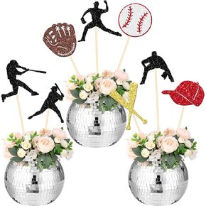 16 PCS Baseball Contpiece Sticks Double -Side Baseball Players Sports Sports Thaild Flower Centerces Sticks for Baseball Sime