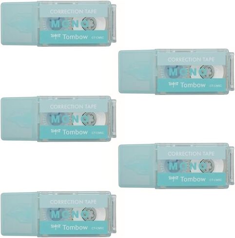 Tombow CT-CM5C10-5P شريط تصحيح أحادي الجيب أحادي ، عرض شريط 0.2 بوصة (5 مم) × 13.1 قدم (4 م) ، أسود ، 5 قطع in Kuwait