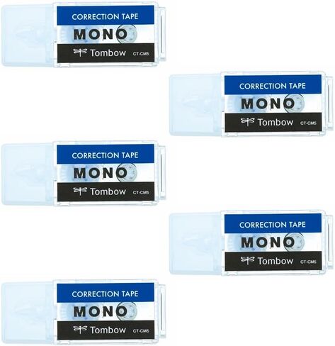 Tombow CT-CM5C10-5P شريط تصحيح أحادي الجيب أحادي ، عرض شريط 0.2 بوصة (5 مم) × 13.1 قدم (4 م) ، أسود ، 5 قطع in Kuwait