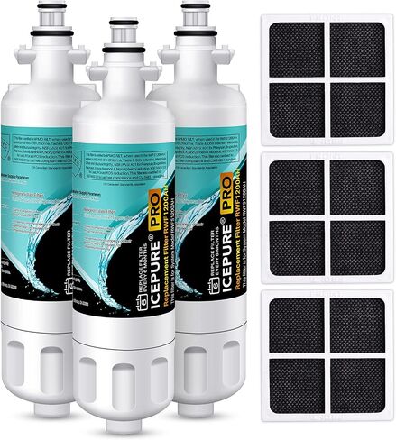 ICEPURE PRO 9690 NSF401&473&53&42 بديل معتمد لـ LG LT700P ADQ36006101، Kenmore Elite 46-9690 ADQ36006102 HDX FML-3 LT700PC LFX28968ST فلتر مياه الثلاجة وفلتر هواء LT120F 2 كومبو in Kuwait