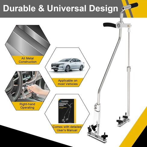 Hand Controls for Disabled Drivers New Model Push and Updated Brake Clamp Pull All Metal Car Handicap Driving Aids Assist Stick in Kuwait