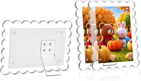 1 PACK 4 x 6 Picture Frame，Wavy Edge Photo Frame with Removable Magnetic Stand, Magnetic Picture Frames for Refrigerator or Desk in Saudi Arabia