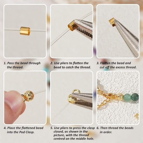Benecreat 40 pcs فضة من النحاس النحاس المغطى بالخرز ، نصائح حبة البطلينوس ، سلسلة متسلسلات السلسلة Calotte ، غطاء عقدة لصنع المجوهرات سوار القلادة ، نتائج DIY in Kuwait