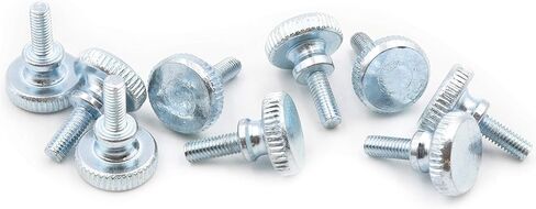 LBY 30pcs Knurled Hand Screw, M4 x 10mm Flat Knurled Head Fully Threaded Thumb Screws(Double Layer Step), Carbon Steel Galvanize in Kuwait