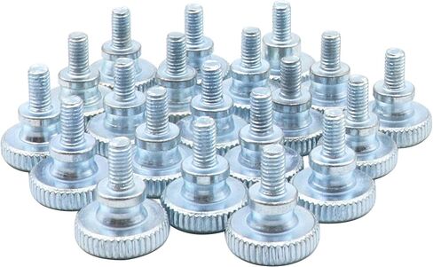 LBY 30pcs Knurled Hand Screw, M4 x 10mm Flat Knurled Head Fully Threaded Thumb Screws(Double Layer Step), Carbon Steel Galvanize in Kuwait