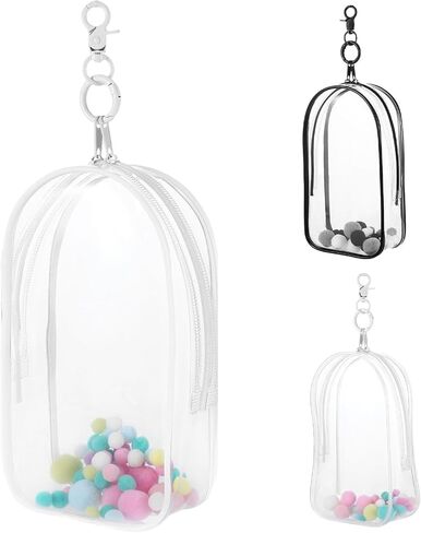 Large Clear Figure Display Bag with Keychain Case Blind Box Keychain Carrying Case Lipstick Charm for Collectibles in Kuwait