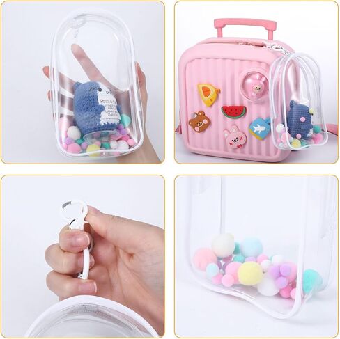 Large Clear Figure Display Bag with Keychain Case Blind Box Keychain Carrying Case Lipstick Charm for Collectibles in Kuwait
