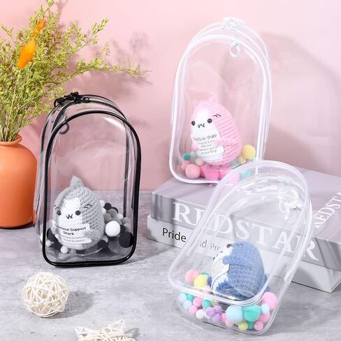 Large Clear Figure Display Bag with Keychain Case Blind Box Keychain Carrying Case Lipstick Charm for Collectibles in Kuwait