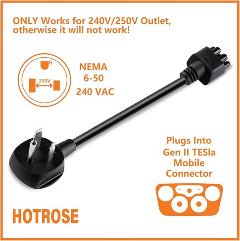16.5" NEMA 14-30 Adapter for Tesla Gen 2 Mobile Connector Portable Charger, Connect Tesla Mobile Charger to NEMA 14-30 Plug 240V Outlet 32 Amp Safe Charging in Saudi Arabia