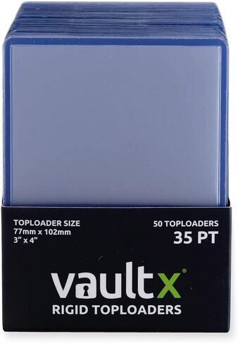 Vault X Toploaders 35pt, Trading Cards, Premium Extra Thick, 3" x 4" Seamless Rigid Card Holders, Hard Sleeves, Clear Protection for Collectible Card Games, Sports, TCG (50 Pack) in Kuwait