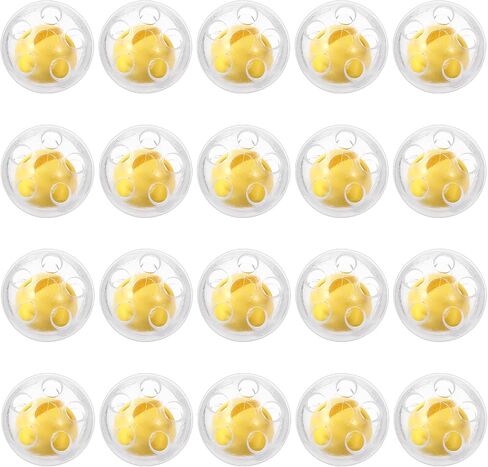 20 PCS كرات حشرجة الموت إدراج صناديق صناديق الإصلاح صناديق دبلات صانع إدراج الكرة لليار لدمى جرو الحيوانات (24 ملم ، أصفر) in Kuwait