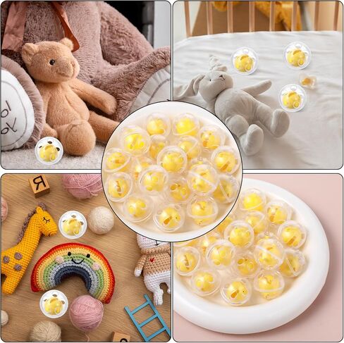20 PCS كرات حشرجة الموت إدراج صناديق صناديق الإصلاح صناديق دبلات صانع إدراج الكرة لليار لدمى جرو الحيوانات (24 ملم ، أصفر) in Kuwait