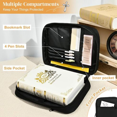Bible Cover Case for Women, Bible Bag Carrying Case Holder with Bookmark Notation Stickers Bible Study Supplies, Ideal Christian Gifts for Women, Sunflower in Kuwait