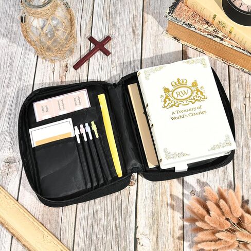 Bible Cover Case for Women, Bible Bag Carrying Case Holder with Bookmark Notation Stickers Bible Study Supplies, Ideal Christian Gifts for Women, Sunflower in Kuwait