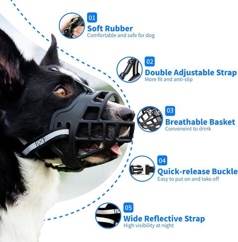 Dog Muzzle, Soft Basket Muzzle for Dogs, Dog Mouth Guard for Small Medium Large Dogs, Stop Biting, Chewing and Barking, Breathable & Comfortable to Drink,2# in Kuwait