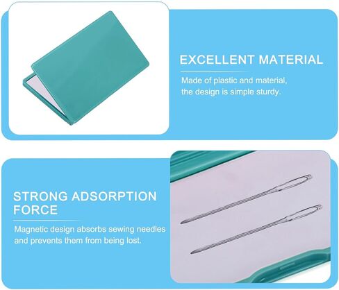 PATIKIL Magnetic Needle Storage Case, 2 Pcs Plastic Portable Sewing Pin Keeper Needle Organizer Box Container for Embroidery Knitting Stitching, Dark Green in Saudi Arabia