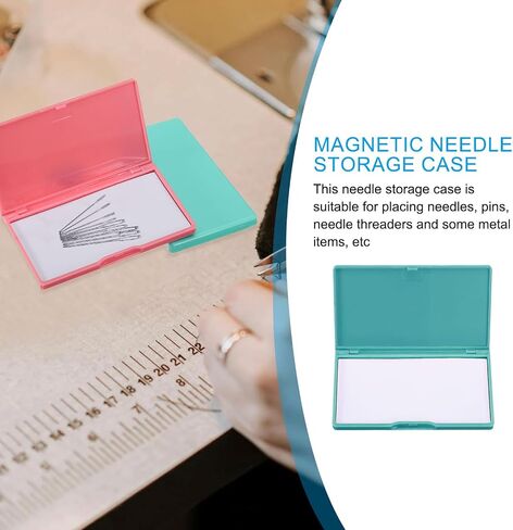 PATIKIL Magnetic Needle Storage Case, 2 Pcs Plastic Portable Sewing Pin Keeper Needle Organizer Box Container for Embroidery Knitting Stitching, Dark Green in Saudi Arabia