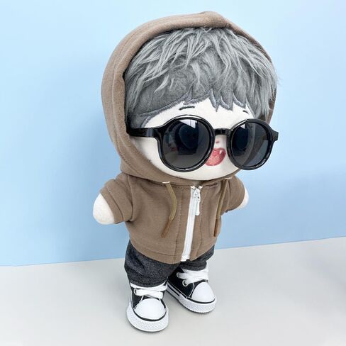 Niannyyhouse 10cm 15cm 20cm دمية تفوق الملابس سراويل هوديي نظارات قماش ألعاب رياضية ملابس ناعمة محشوة لعبة (Black-15cm) in Kuwait
