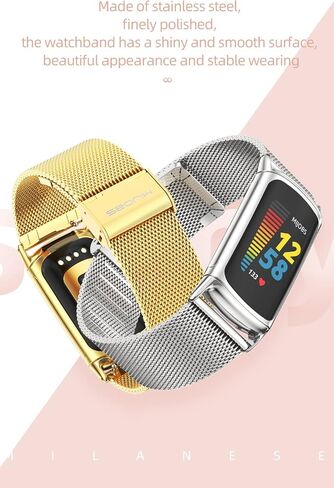 MIJOBS Metal Bands for Fitbit Charge 6 & Fitbit Charge 5, Stainless Steel Strap Adjustable Replacement Wristbands for Charge 6 Women Men in Saudi Arabia