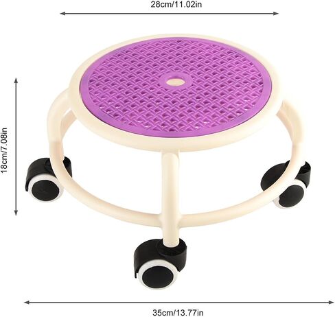 Tissting Rolling Stool Low Swivel Stool 7x11 Inch Plastic Rolling Chair with Wheels, Universal Roller Seat for Home, Office, School(Gray) in Saudi Arabia