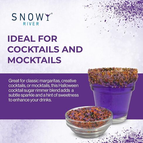 Snowy River Black Cocktail Sugar - Kosher Certified Naturally Colored Black Pearl Cocktail Rimmer (4oz, Large Crystal) in Saudi Arabia