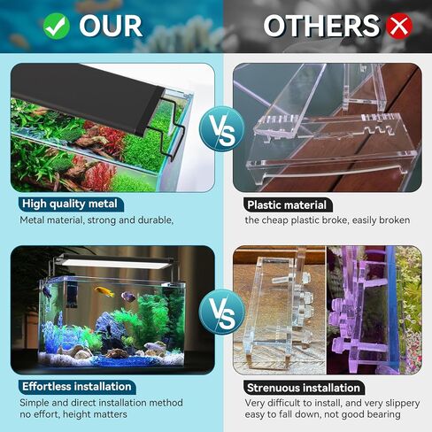 2 PCS Aquarium Light Riser for Rimmed/Rimless Fanks ، قوس حوض Aquarium Light High Holder ، موسع مصباح خزان السمك الصلب يقف LED ، مصارف الضوء على الحوض -الحوض (العرض 4.3 بوصة) in Kuwait