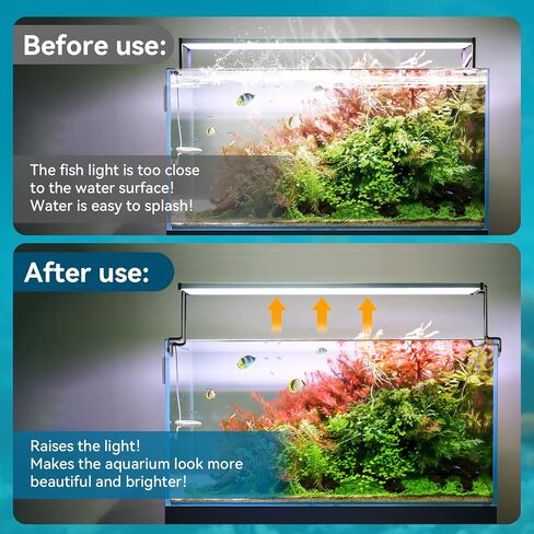 2 PCS Aquarium Light Riser for Rimmed/Rimless Fanks ، قوس حوض Aquarium Light High Holder ، موسع مصباح خزان السمك الصلب يقف LED ، مصارف الضوء على الحوض -الحوض (العرض 4.3 بوصة) in Kuwait