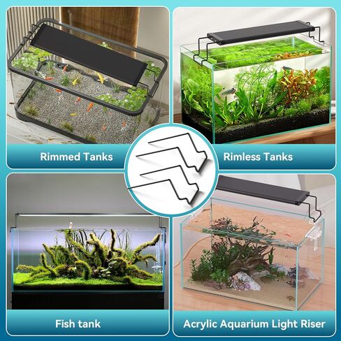 2 PCS Aquarium Light Riser for Rimmed/Rimless Fanks ، قوس حوض Aquarium Light High Holder ، موسع مصباح خزان السمك الصلب يقف LED ، مصارف الضوء على الحوض -الحوض (العرض 4.3 بوصة) in Kuwait