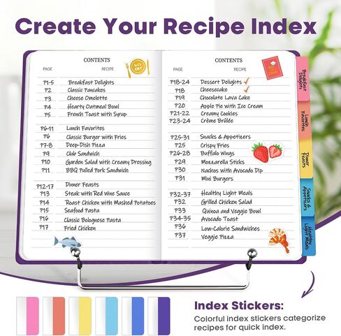 WEMATE Recipe Book to Write in Your Own Recipes, Hardcover Blank Recipe Books, 75 Recipes for Family to Organize Your Recipes, Cooking Gifts,6" x 8", Purple in Saudi Arabia