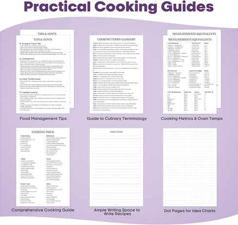 WEMATE Recipe Book to Write in Your Own Recipes, Hardcover Blank Recipe Books, 75 Recipes for Family to Organize Your Recipes, Cooking Gifts,6" x 8", Purple in Saudi Arabia
