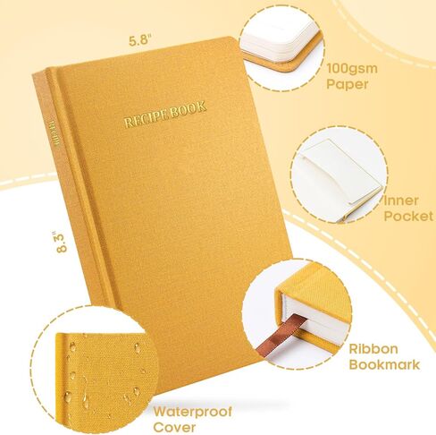 WEMATE Recipe Book to Write in Your Own Recipes, Hardcover Blank Recipe Books, 75 Recipes for Family to Organize Your Recipes, Cooking Gifts,6" x 8", Purple in Kuwait